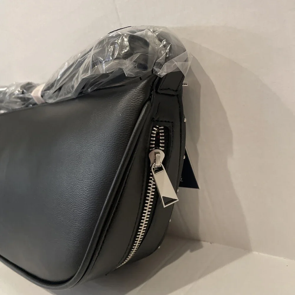 French Connection Clara Textured Crossbody Bag – Black NWT MSRP $98‎